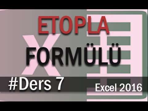 Etopla formülü kullanımı | Excel Eğitimi #07
