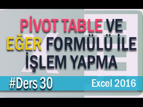 Excel Pivot Table’da Eğer formülüyle işlemler yapma | Excel Eğitimi #30