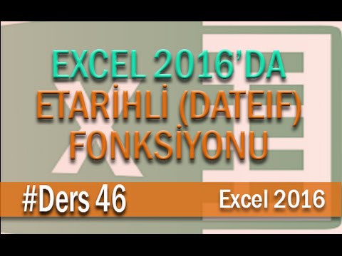Excel Etarihli (Dateif) Fonksiyonu Kullanımı | Excel Eğitimi #46