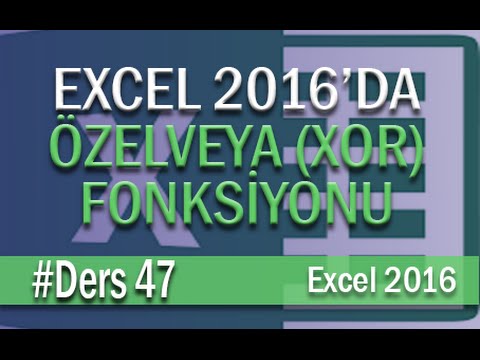 Excel Özelveya (XOR) Fonksiyonu | Excel Eğitimi #47