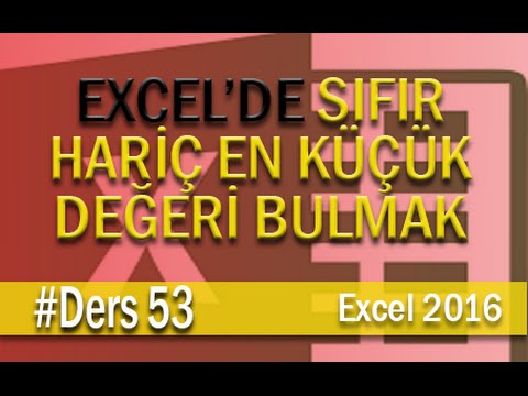 Sıfır Haricindeki En Küçük İfadeyi Bulmak | Excel Eğitim #53