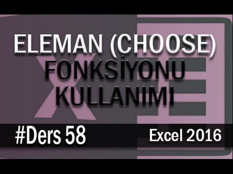 Excel Eleman (Choose) Fonksiyonu Kullanımı | Excel Eğitimi #58