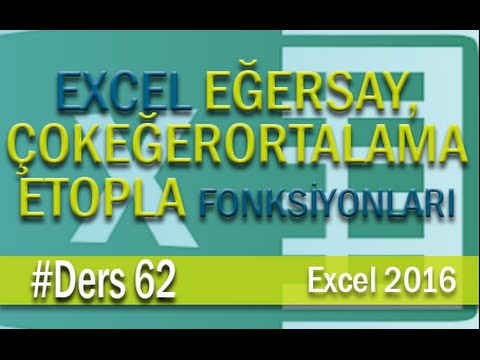 Eğersay, Etopla ve Çokeğerortalama Fonksiyonları Örnekleri | Excel Eğitimi #62