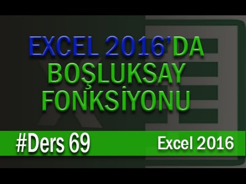 Boşluksay Fonksiyonu Kullanımı | Excel Eğitimi #69