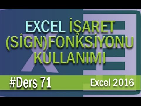 Excel İşaret (Sign) Fonksiyonu Kullanımı | Excel Eğitimi #71