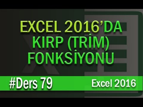Kırp (Trim) Fonksiyonu | Excel Eğitimi #79