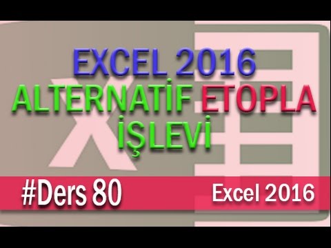 Alternatif ETOPLA İşlevi | Excel Eğitimi #80