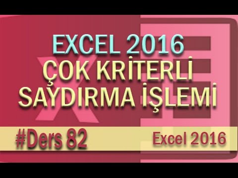 Çok Kriterli Saydırma İşlemi | Excel Eğitimi #82